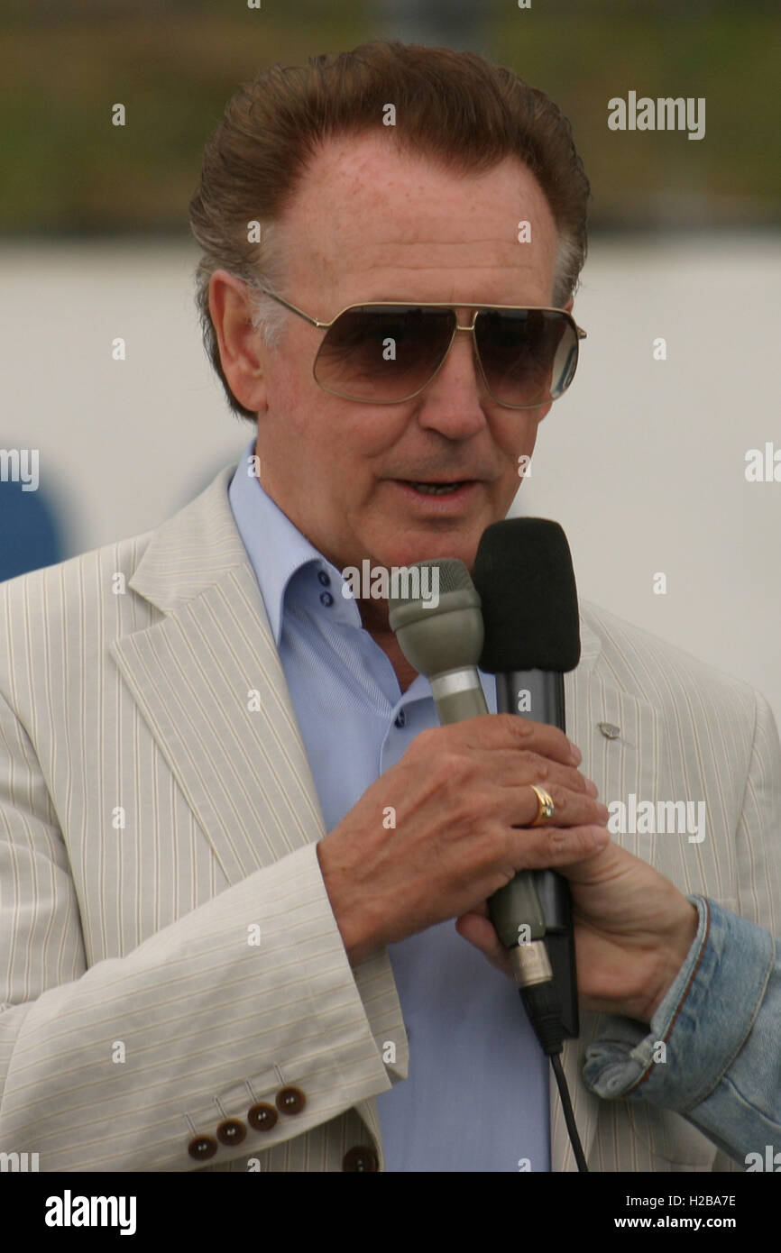 English musician, singer and actor Tony Christie appears at 'Days of Thunder' race meeting at Rockingham in 2005. Is This the Way to Amarillo Stock Photo