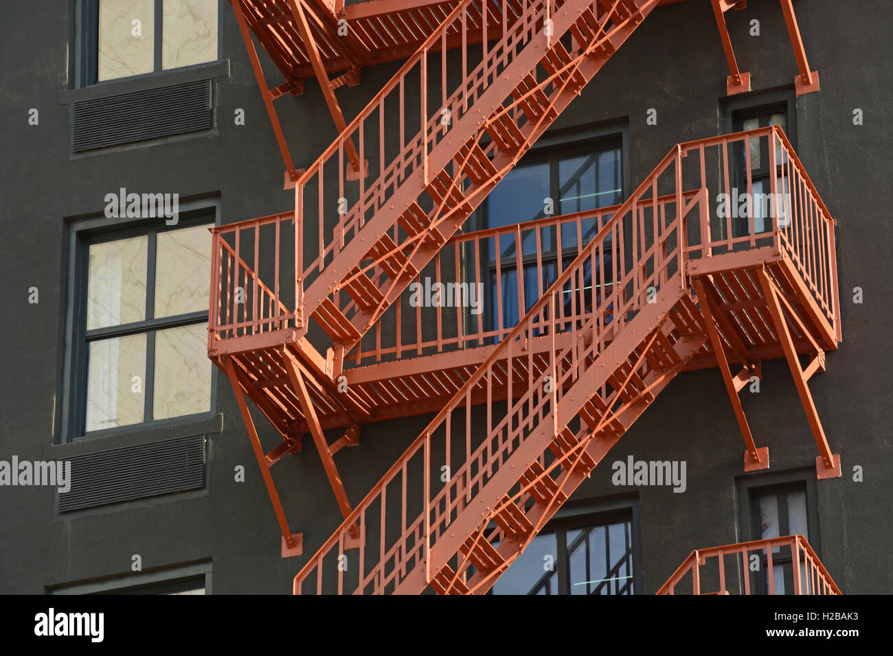 Hotel fire escape stairs hi-res stock photography and images - Alamy