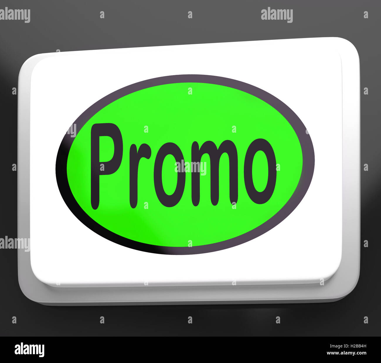 Promo Button Shows Discount Reduction Or Save Stock Photo