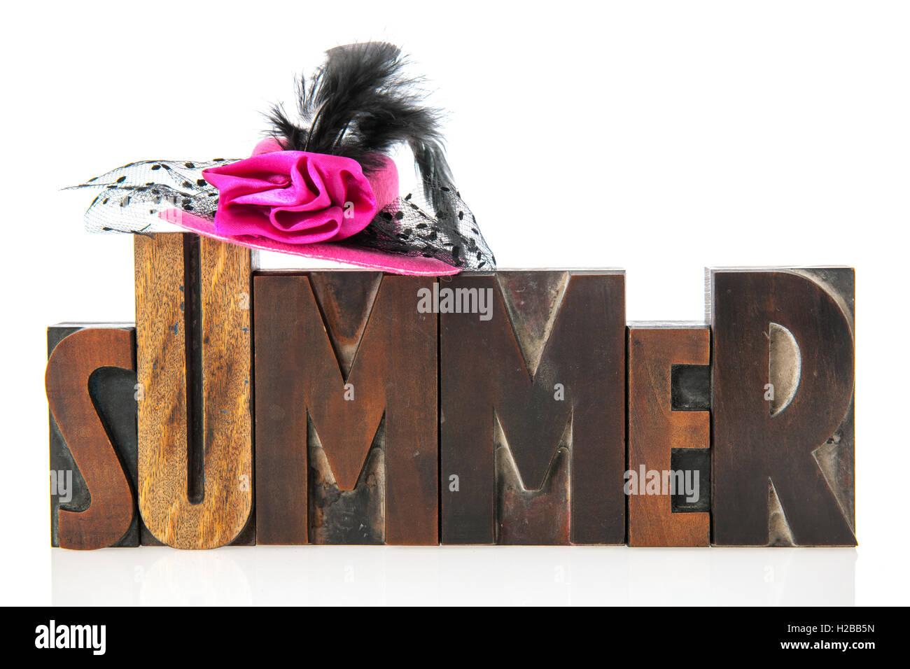 summer in vintage text Stock Photo