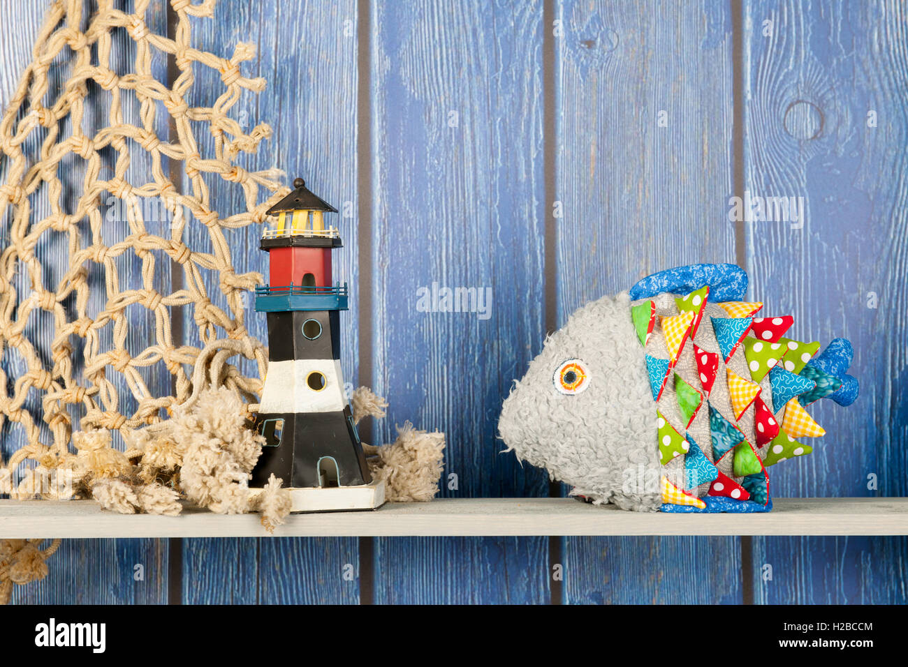 Stuffed funny fish at home Stock Photo