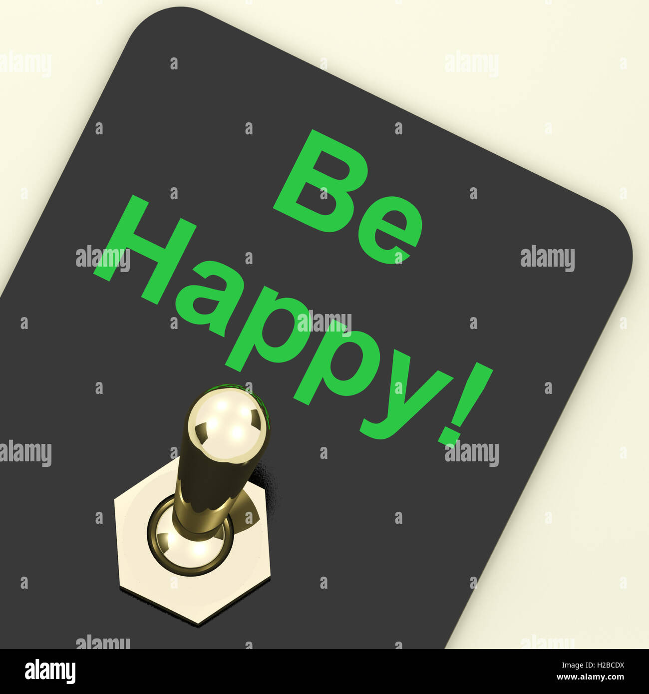 Be Happy Switch Shows Happiness Or Enjoyment Stock Photo