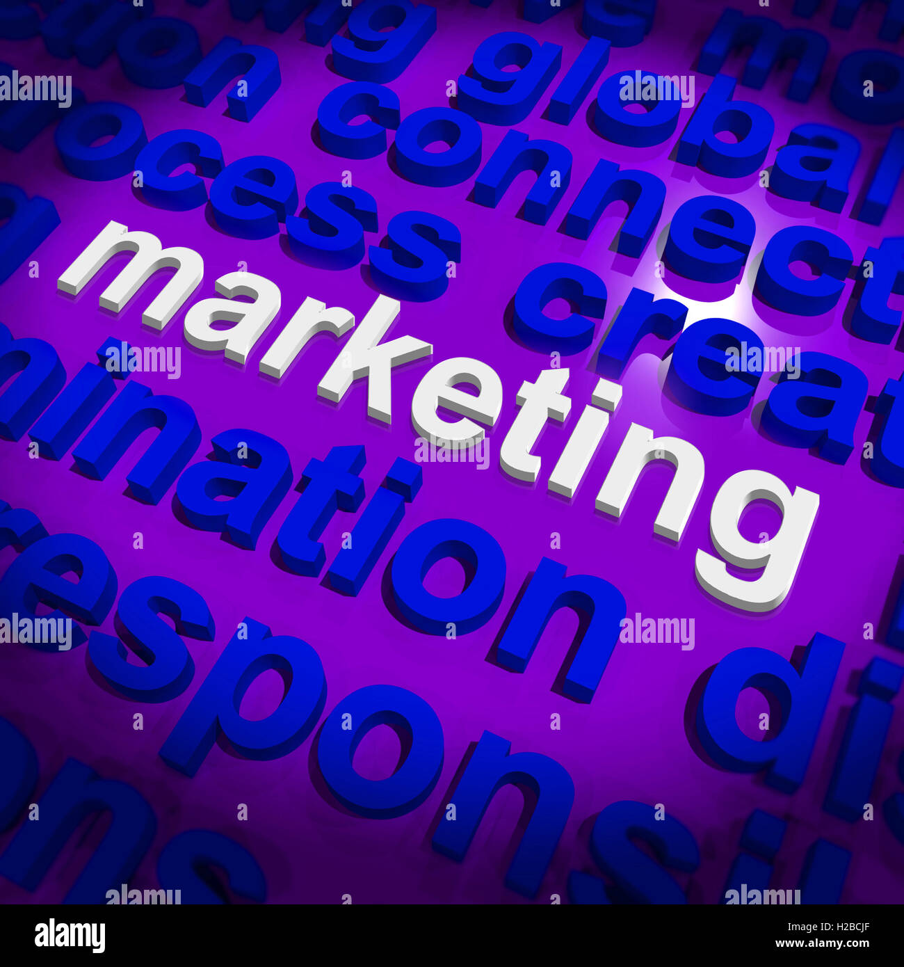 Marketing In Word Cloud Means Market Advertise Sales Stock Photo Alamy