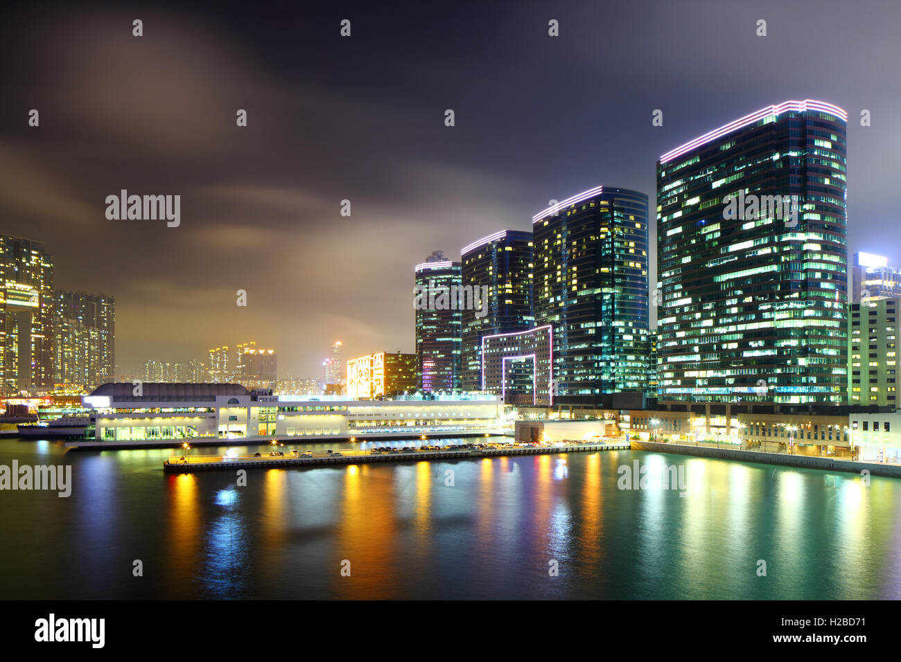 Kowloon side in Hong Kong at night Stock Photo - Alamy