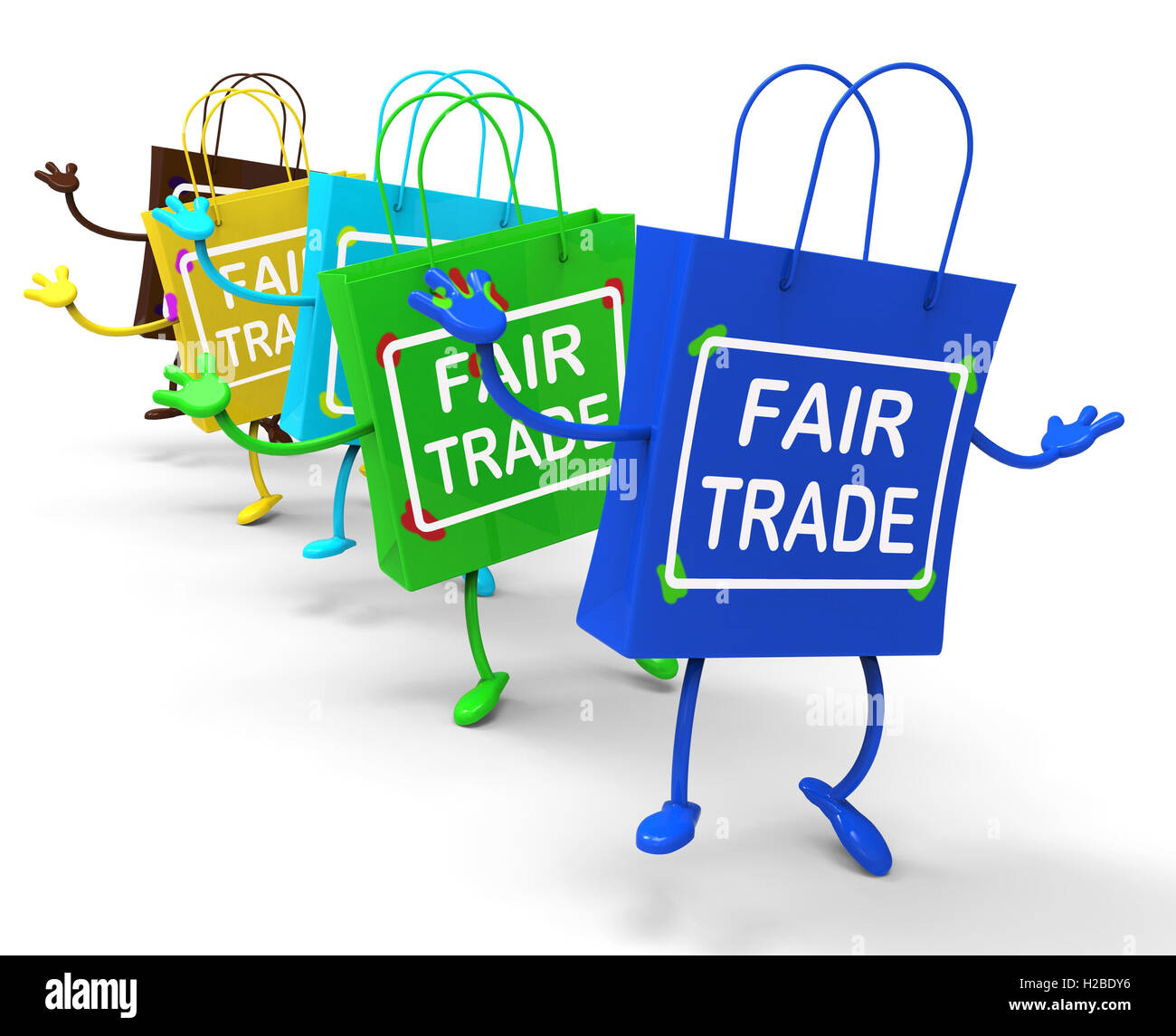 Fair Trade Bags Show Equal Deals and Exchange Stock Photo