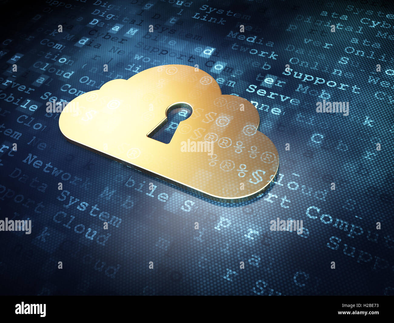 Golden cloud computing icon on hi res stock photography and images
