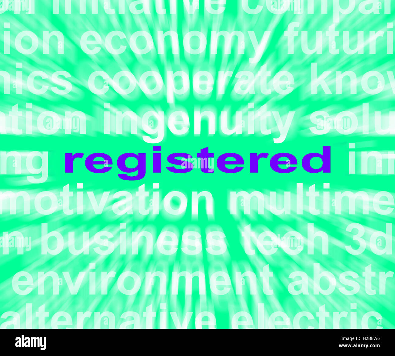 Registered Word Means Signed Up Or Patented Stock Photo