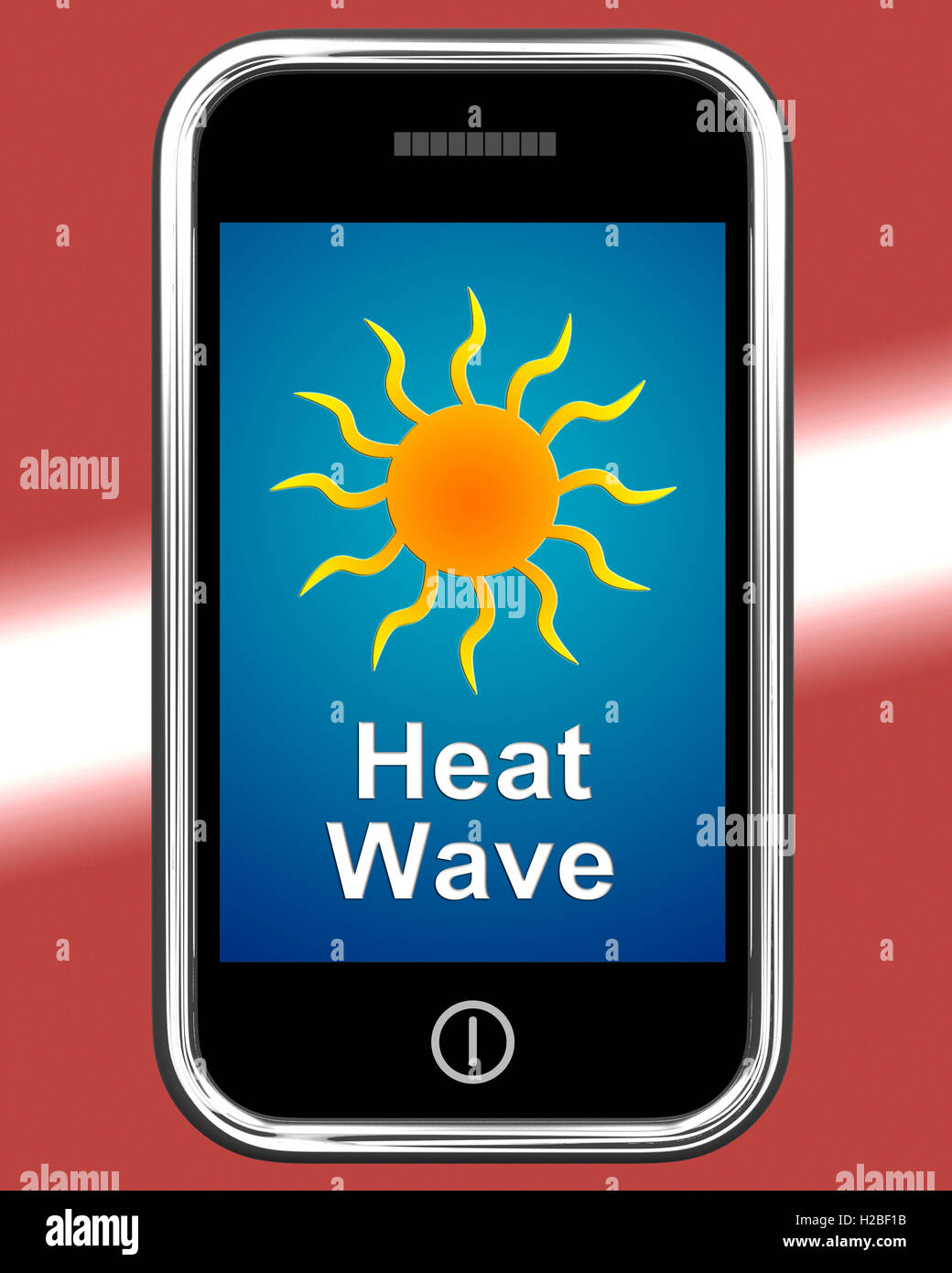 Heat Wave On Phone Means Hot Weather Stock Photo Alamy