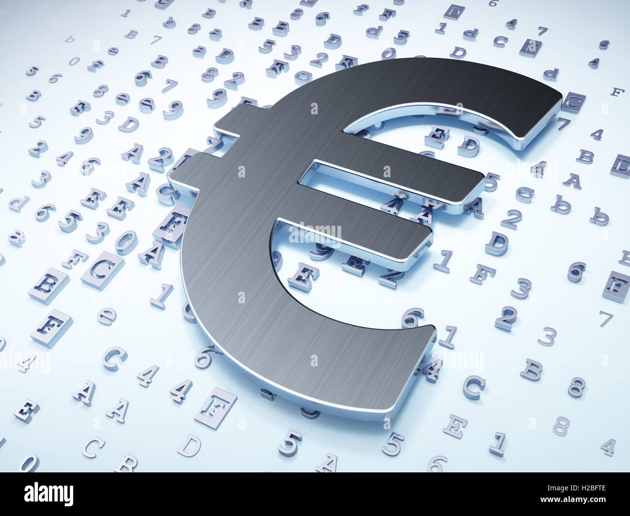 Currency concept: Silver Euro on digital background Stock Photo - Alamy