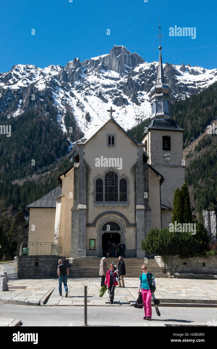 Saint-Michel de Chamonix Church, Chamonix, France Stock Photo
