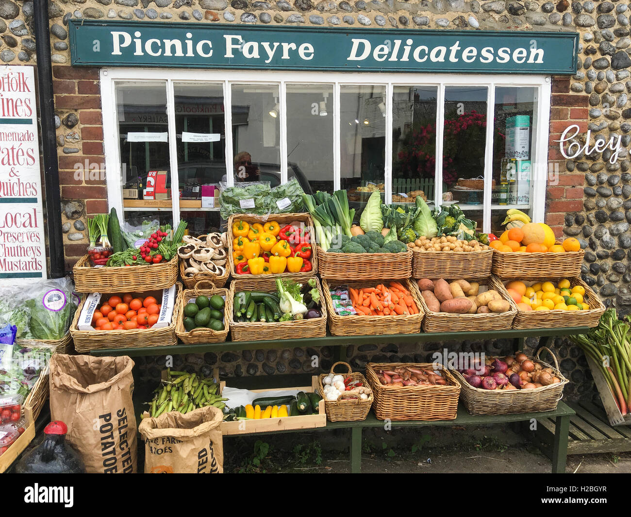 A traditional English green grocers in Cley Next the Sea, North Norfolk, UK Stock Photo
