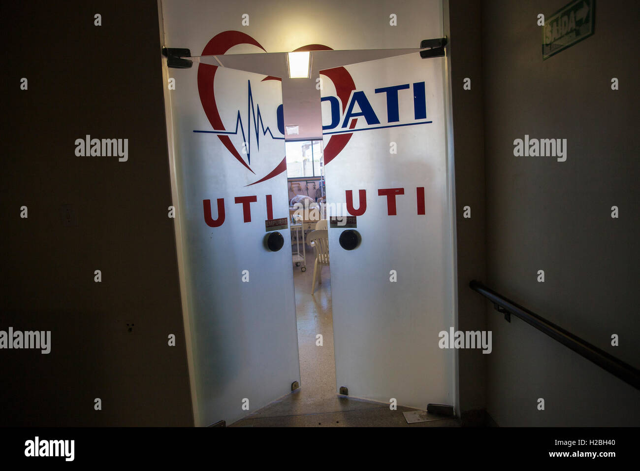 Half Open Door Of An Intensive Care Unit Icu A Special