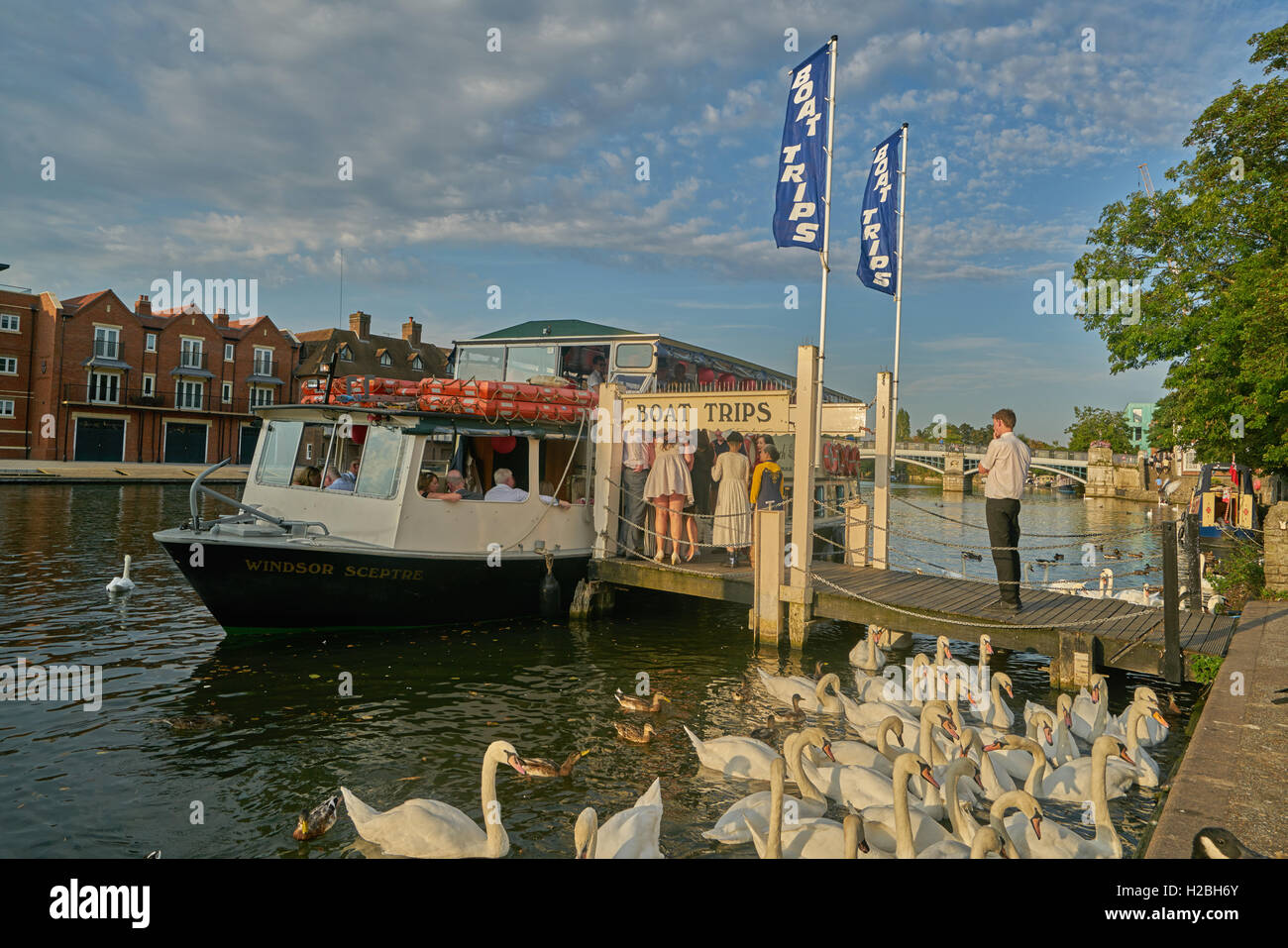 boat trip on river thames,    Windsor. Stock Photo