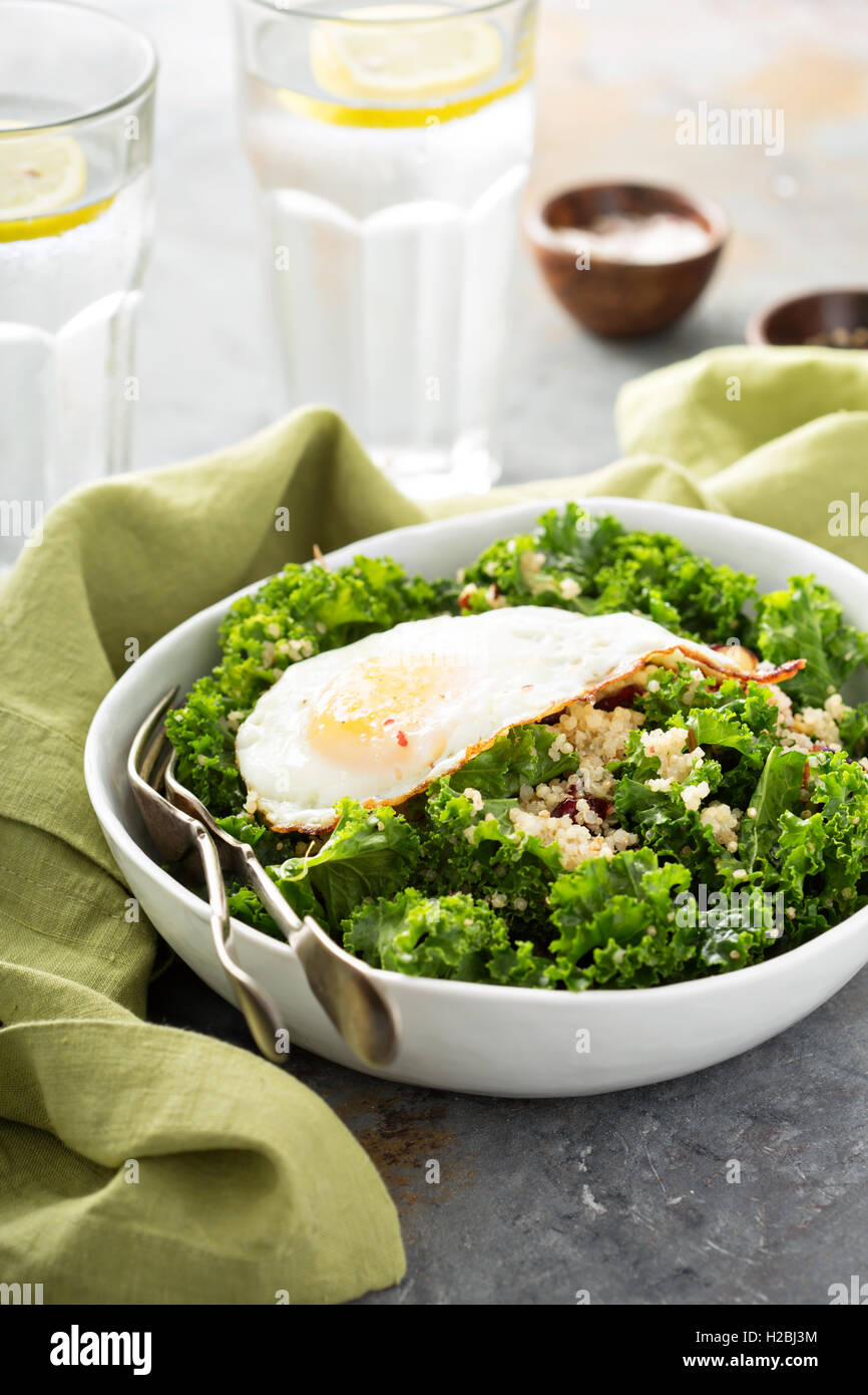 Fresh healthy salad with kale and quinoa Stock Photo