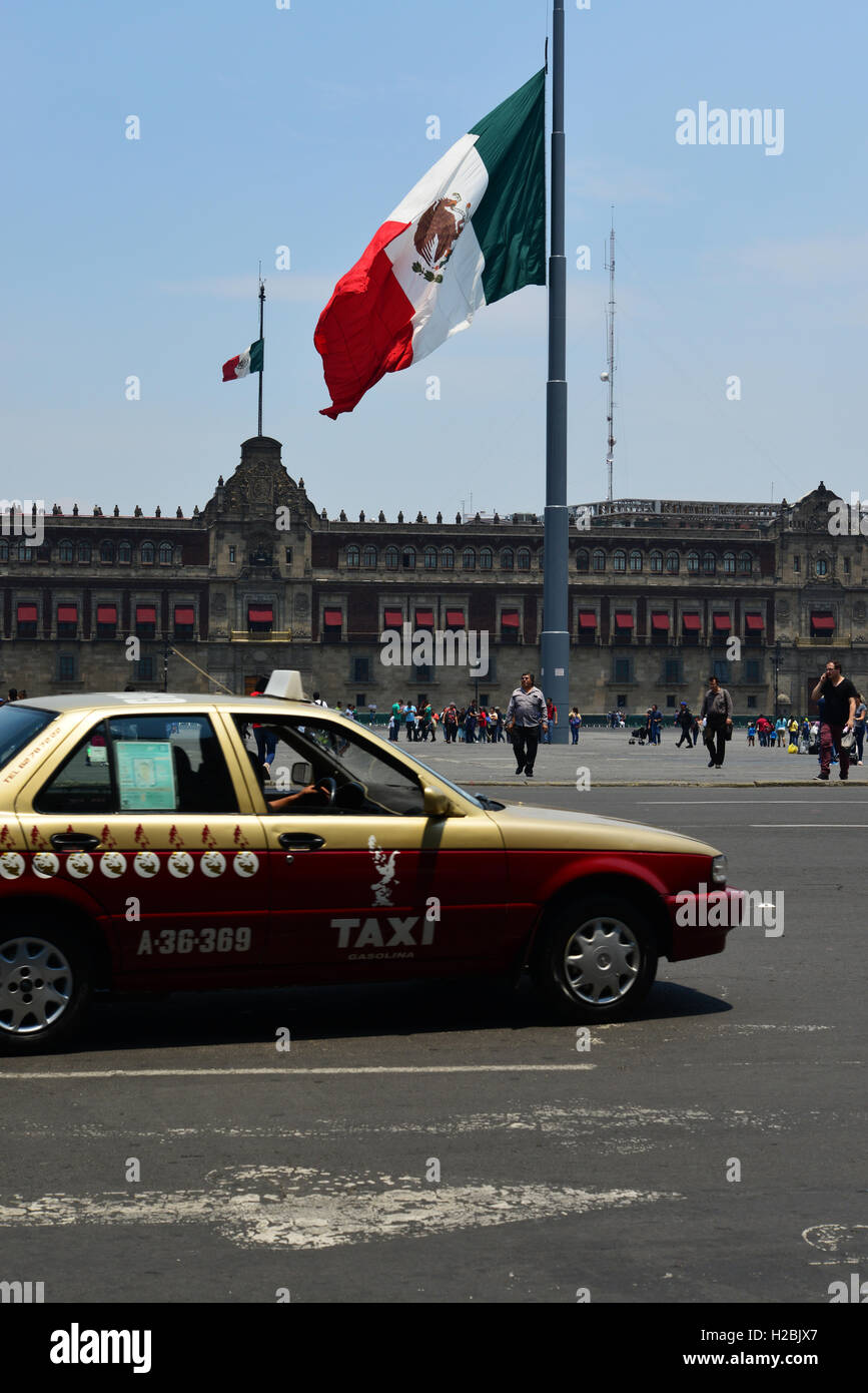 Mexico, Mexico City, Zocalo, Taxi Stock Photo