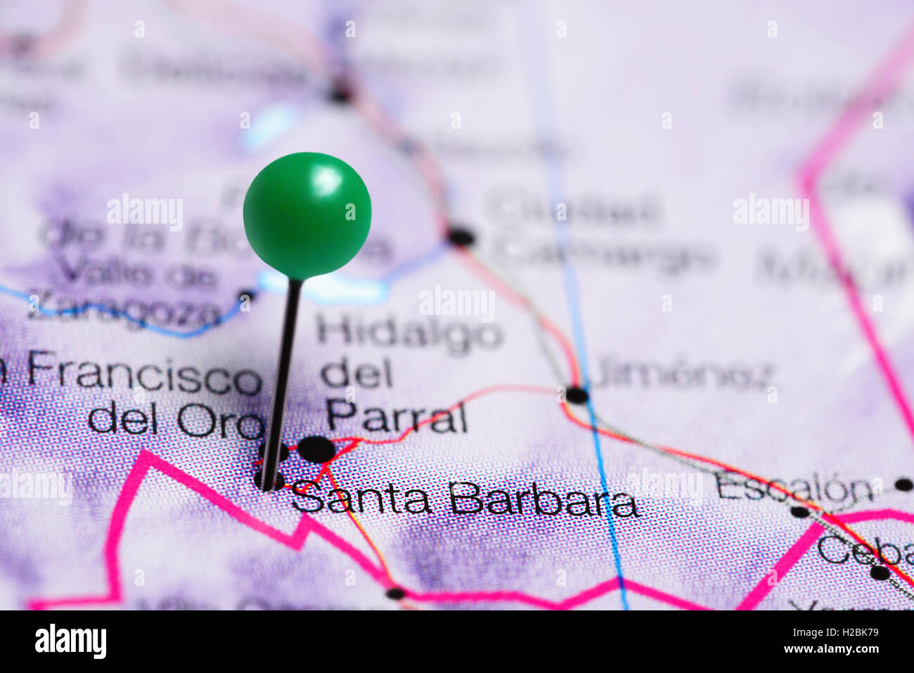 Santa Barbara pinned on a map of Mexico Stock Photo - Alamy