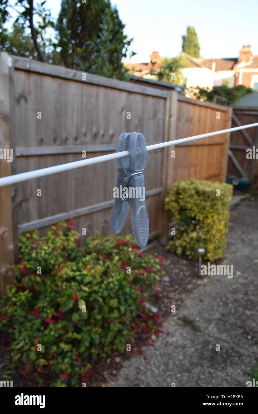 Clothes peg on a washing line Stock Photo Alamy