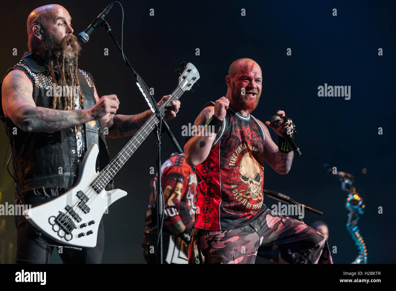 The American heavy metal rock band Five Finger Death Punch perform in concert Stock Photo Alamy