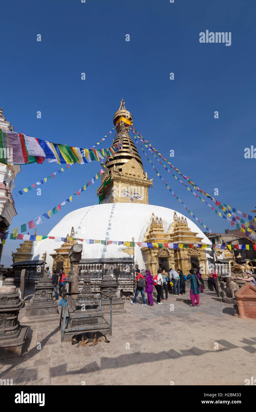 Swayambhunath temple, Kathmandu, Nepal Stock Photo