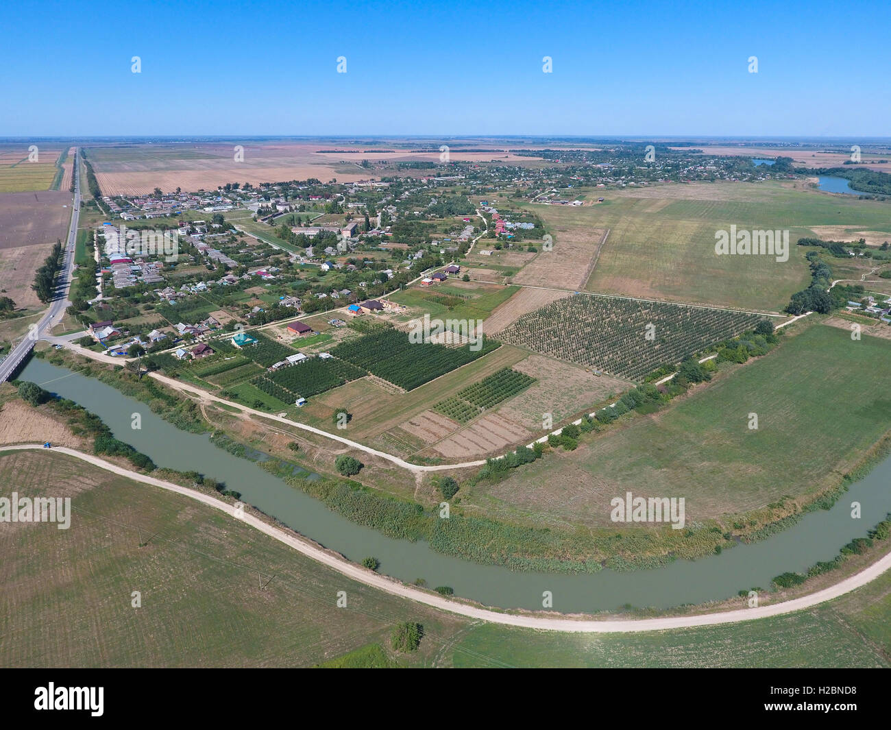 Aerial top view small villas hi-res stock photography and images - Alamy