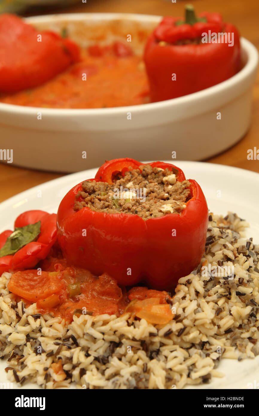 Stuffed peppers with rice Stock Photo - Alamy