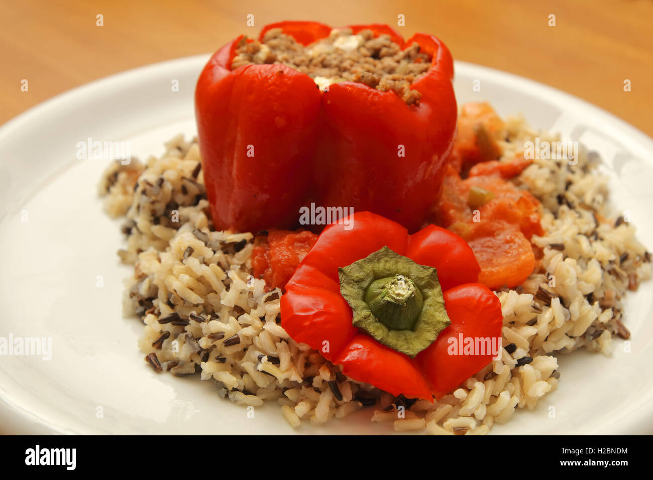 Stuffed peppers with rice Stock Photo - Alamy