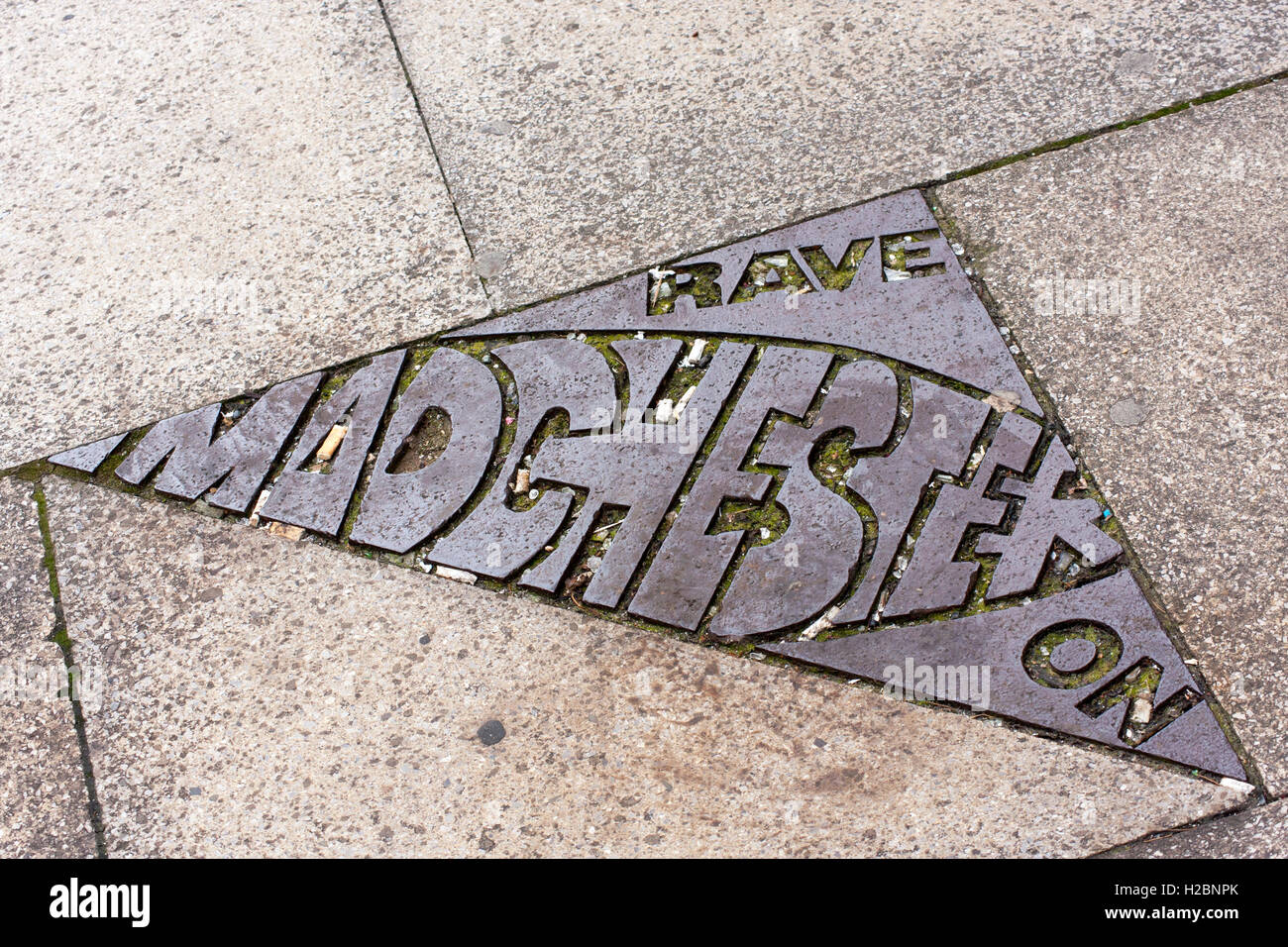 Madchester Comerative Pavement Stock Photo