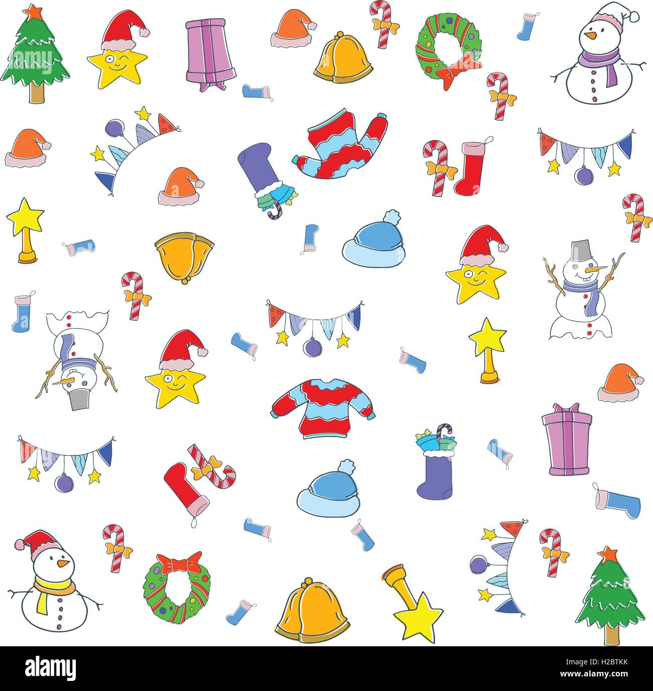 Doodle christmas backgrounds vector art Stock Vector Image & Art - Alamy