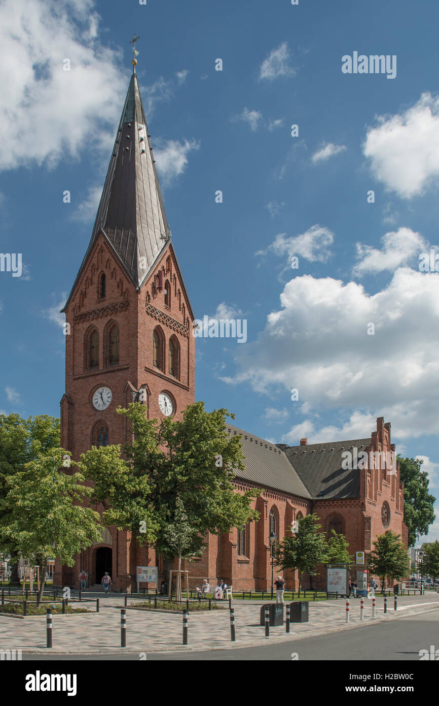 Evangelical Lutheran Church, Warnemunde, Mecklenburg-Vorpommern, Germany Stock Photo