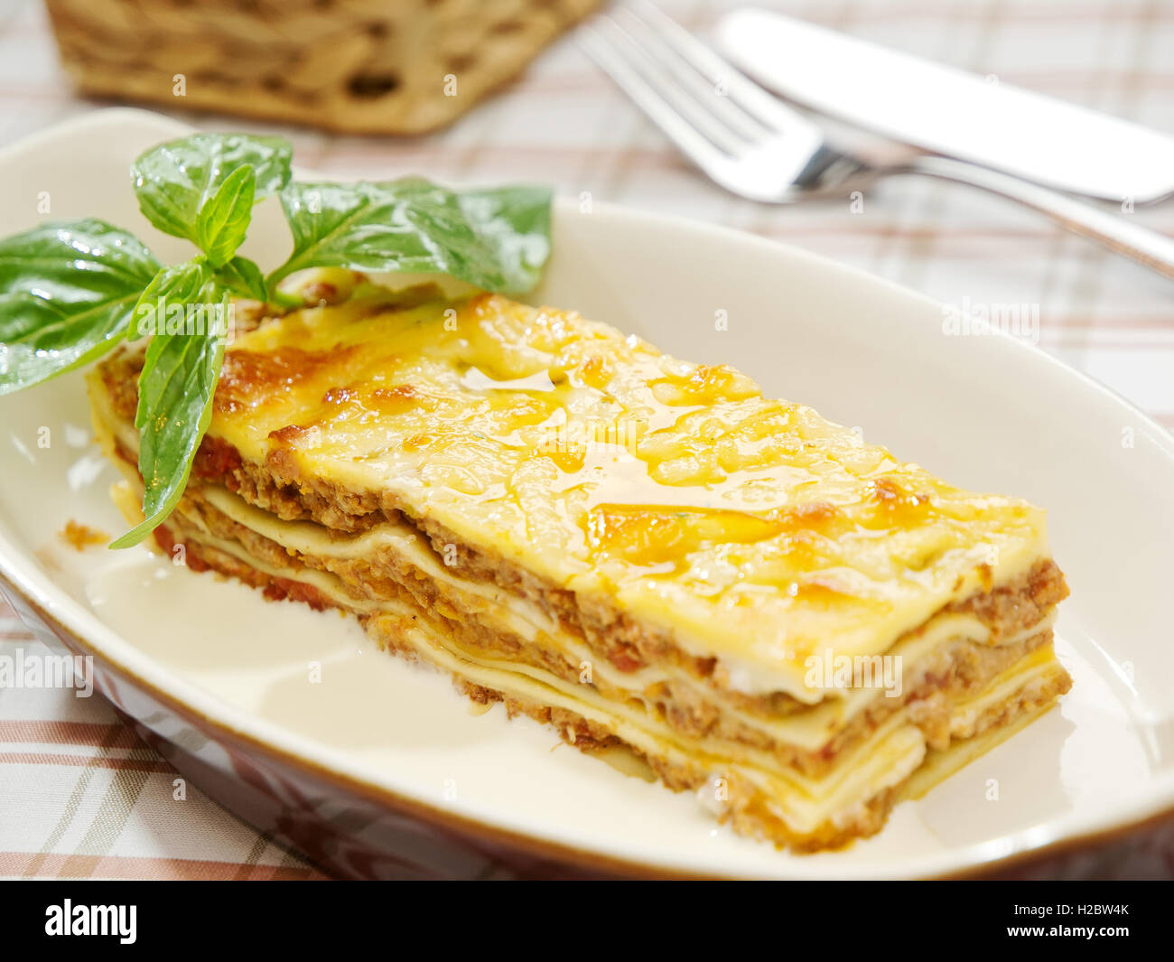 Classic Lasagna with bolognese sauce Stock Photo Alamy