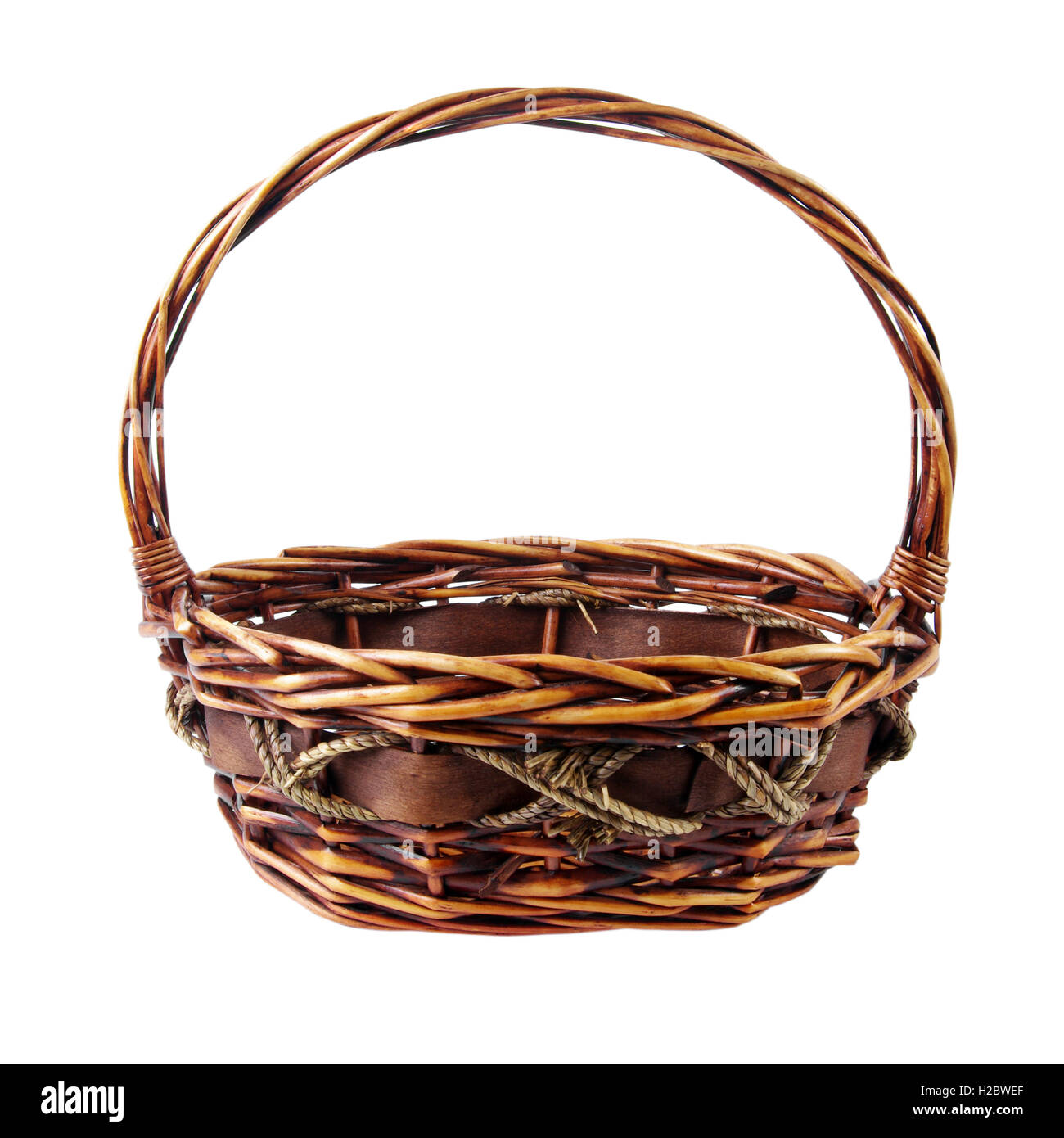 big basket isolated over white Stock Photo Alamy