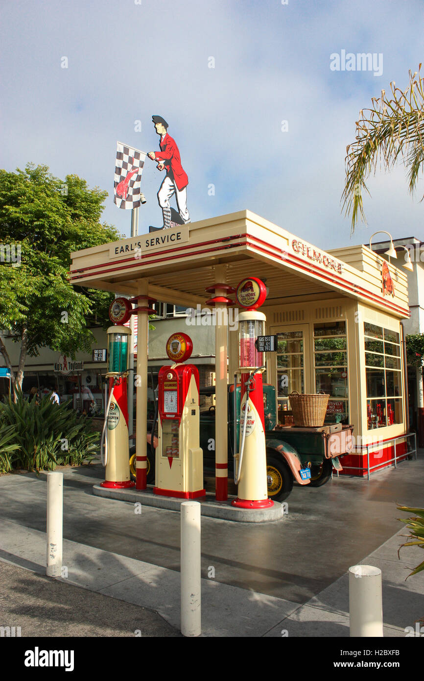 Petrol station in retro style Stock Photo