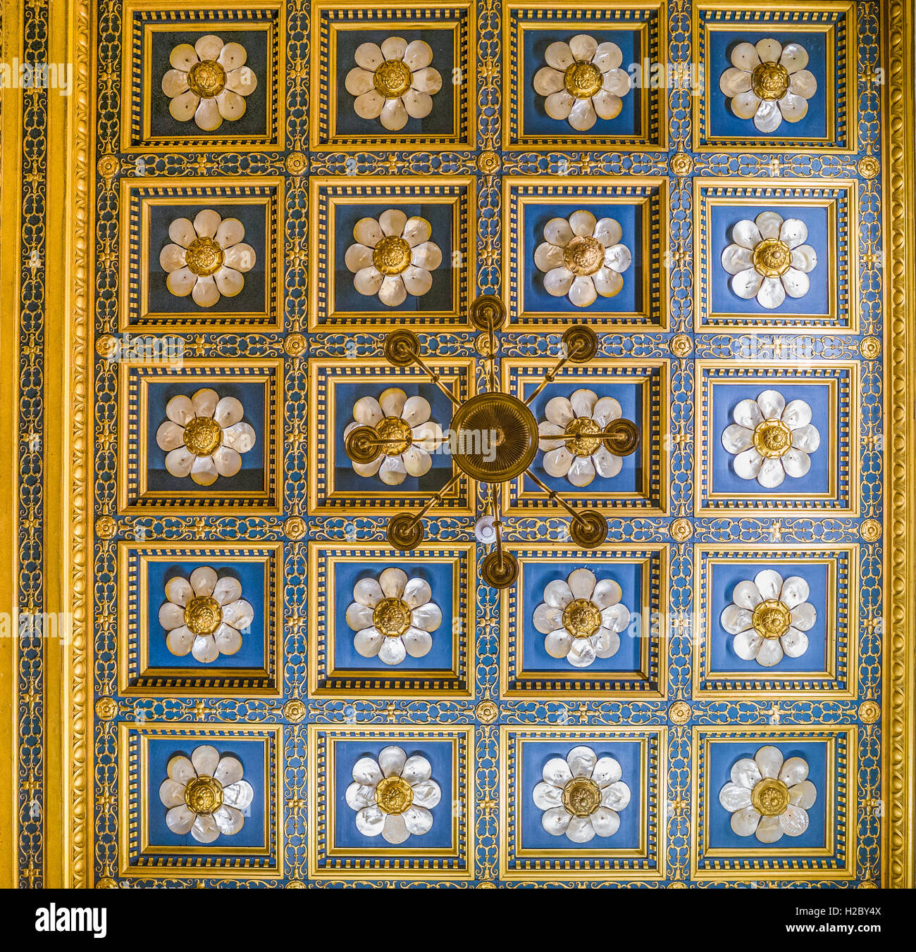 Ceiling above the president's staircase at the Royal Society, London, England. Stock Photo