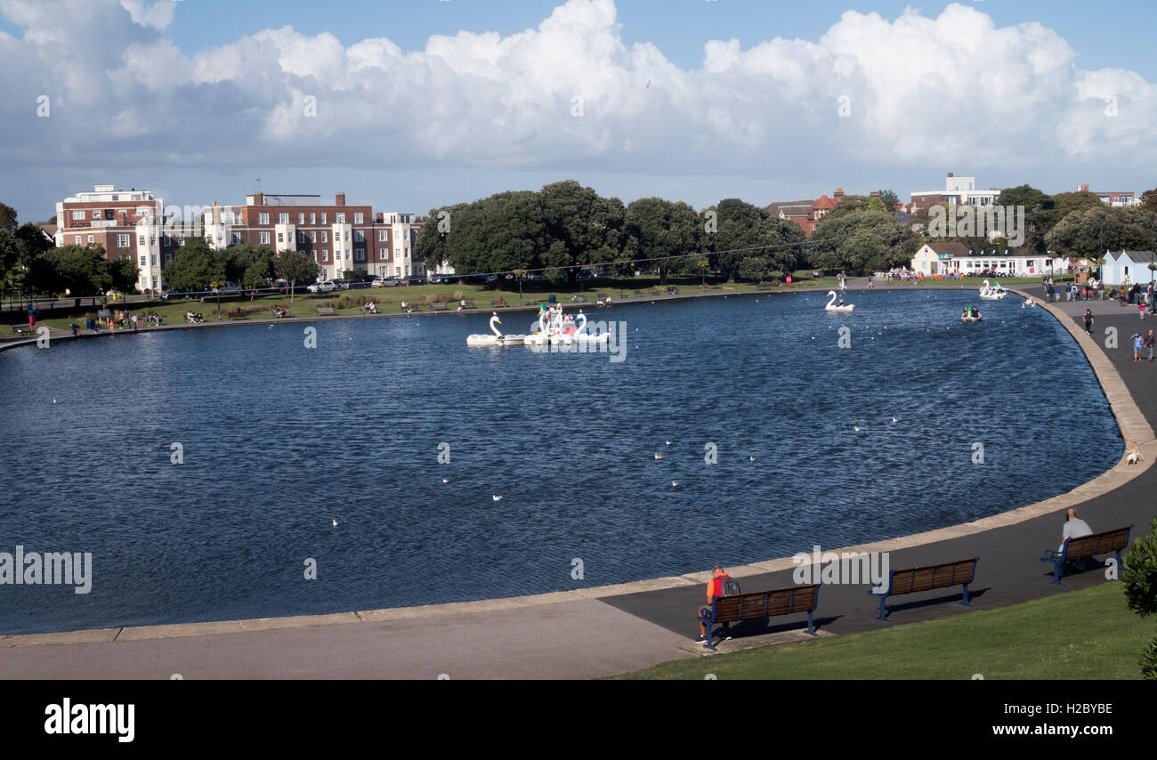 Canoe Lake, a boating lake, Southsea, Portsmouth, Hampshire, England