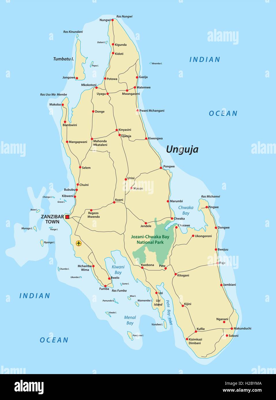 Пляж Кендва Занзибар на карте