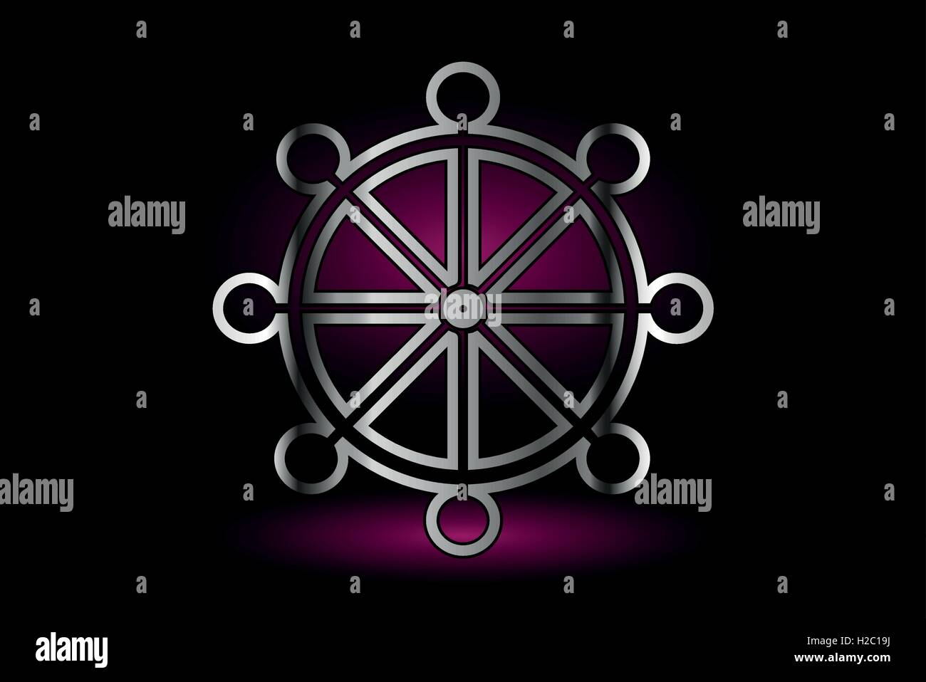 Dharma wheel symbol Stock Vector Images Alamy