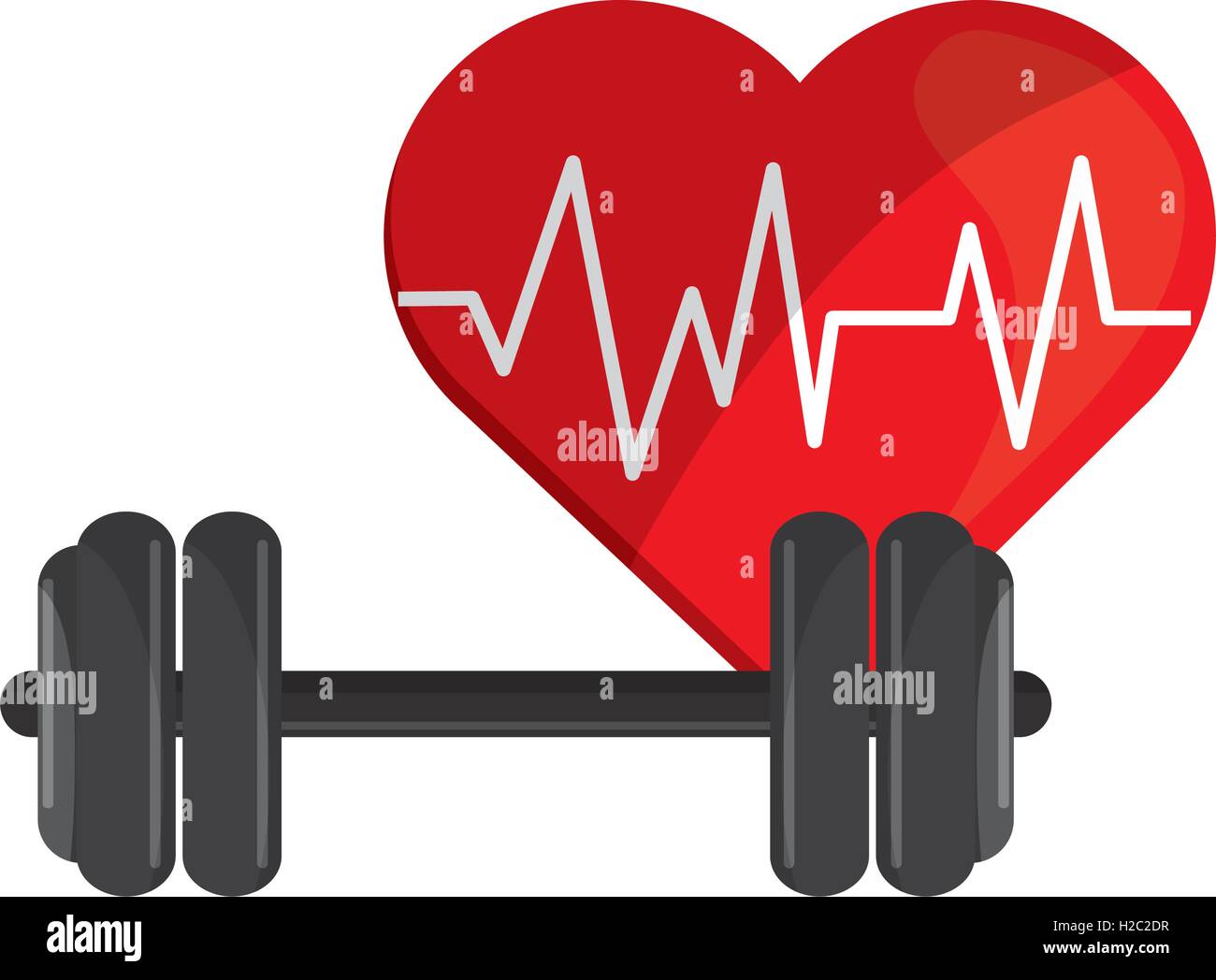 heart cardiogram and dumbbell icon Stock Vector Image & Art Alamy