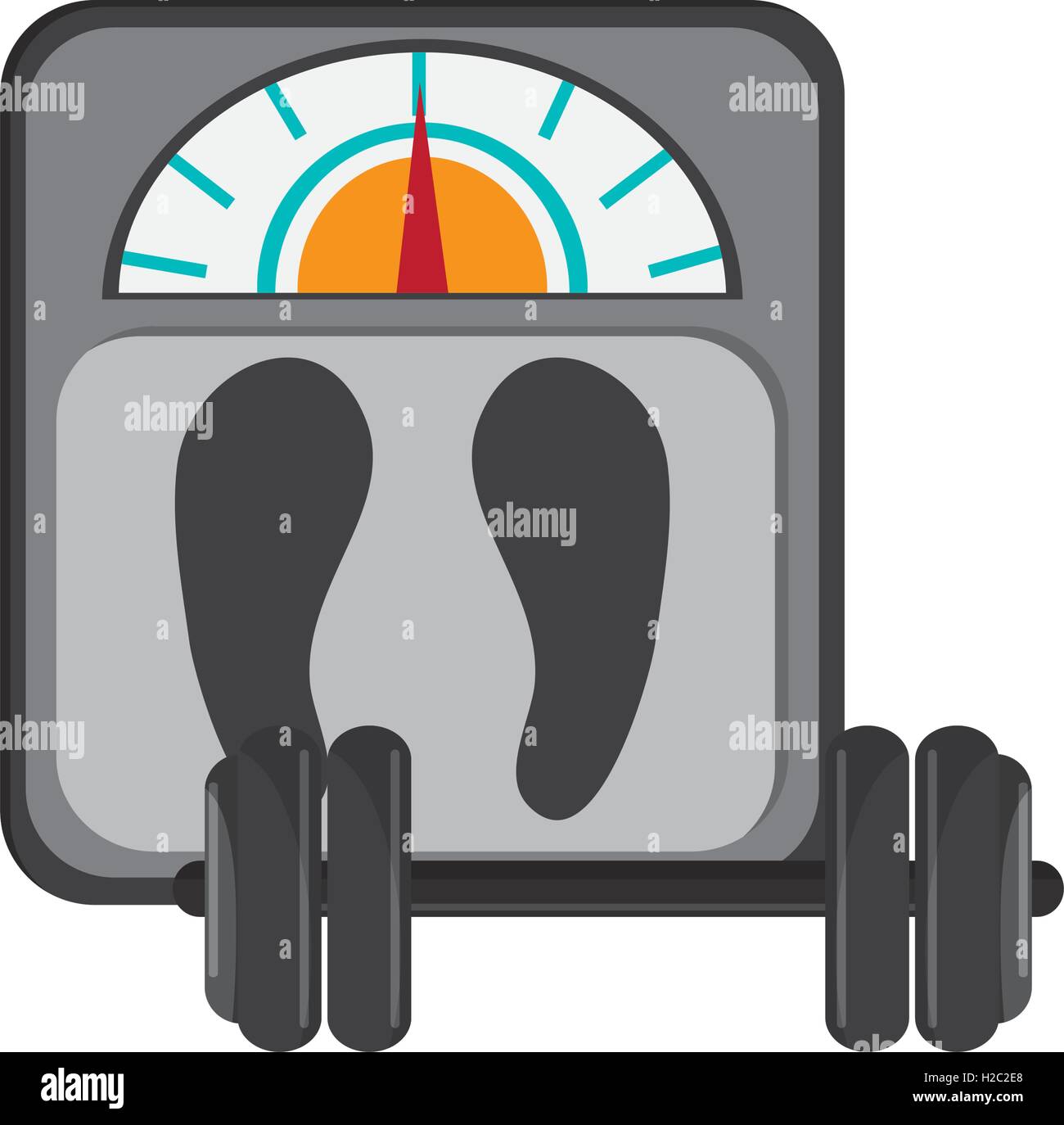 weight scale and dumbbell icon Stock Vector Image & Art - Alamy