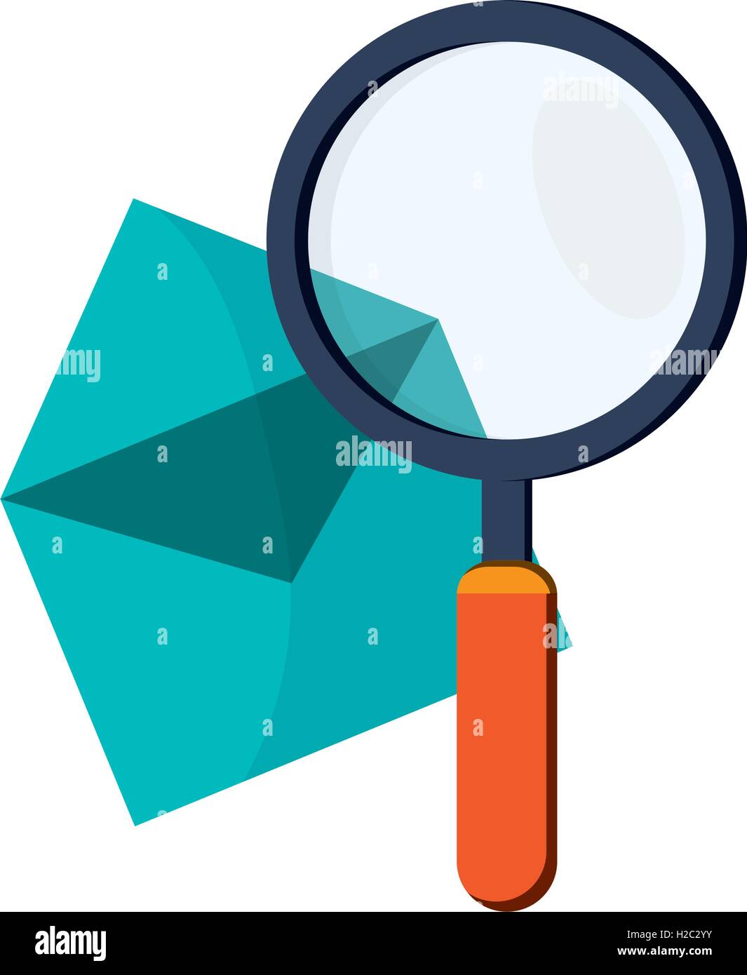 message envelope and magnifying glass icon Stock Vector Image & Art - Alamy
