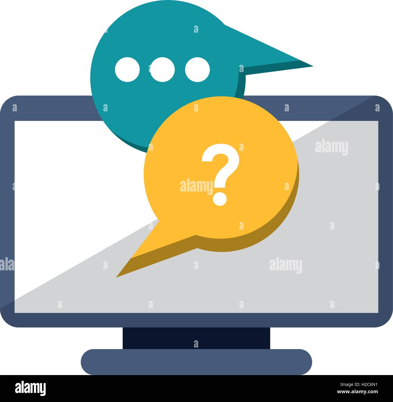 Isolated computer with bubbles design Stock Vector Image & Art - Alamy