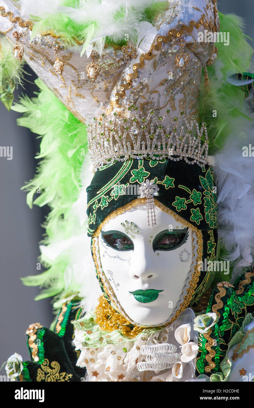 Venice Veneto Italy. Classic mask posing during the carnival in Venice ...