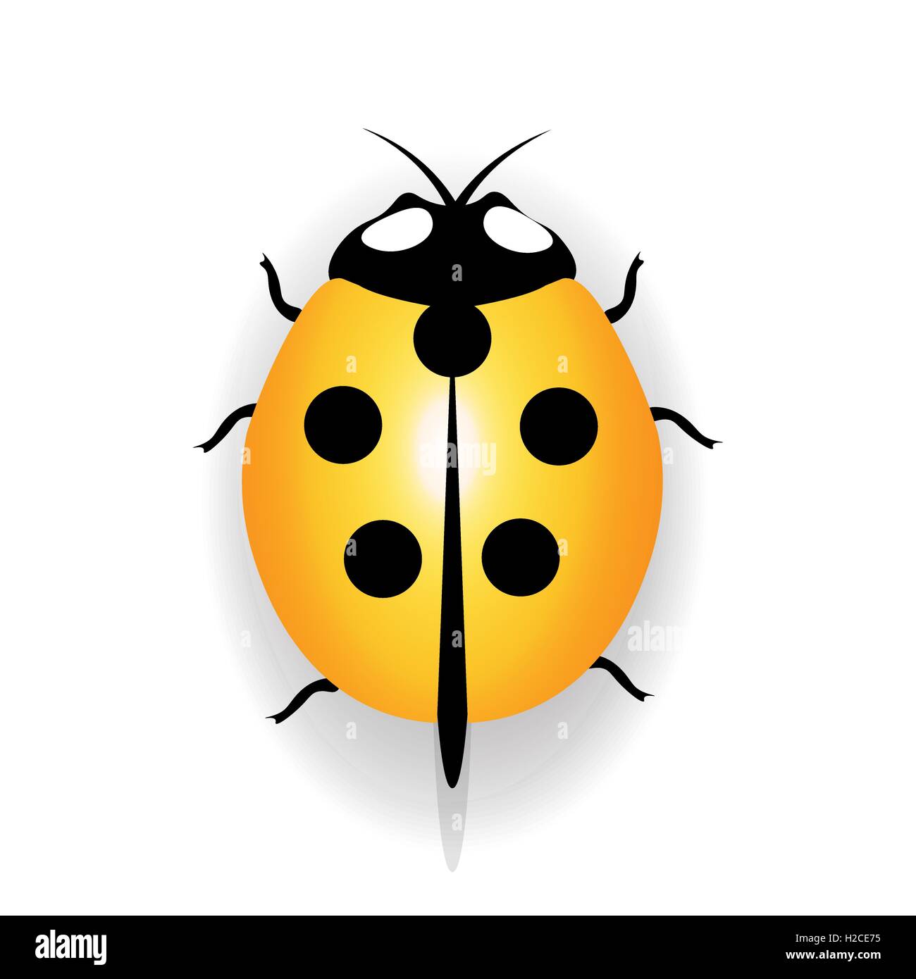 Ladybug icon, yellow ladybug with five black dots. illustration Stock Vector Image & Art Alamy