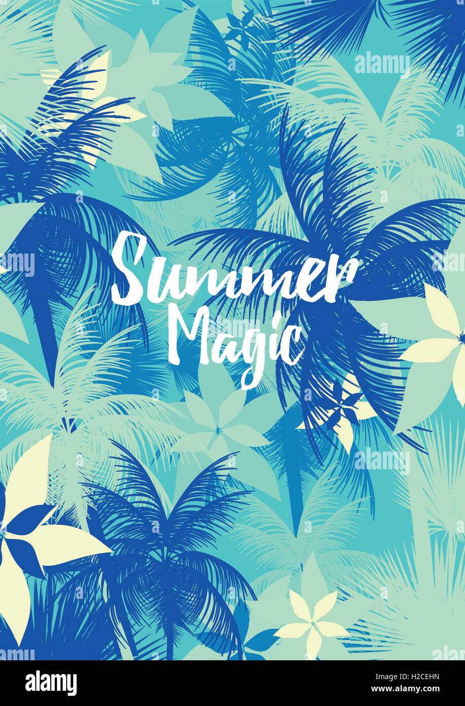 Summer Tropical Leaf and Flower Pattern Stock Vector Image & Art - Alamy