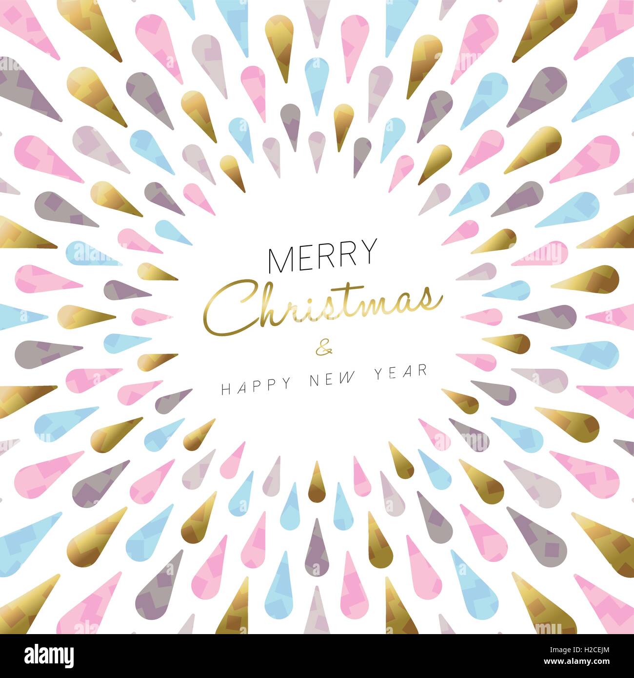 Luxury Merry Christmas and happy new year modern abstract style design in gold color for holiday season. EPS10 vector. Stock Vector