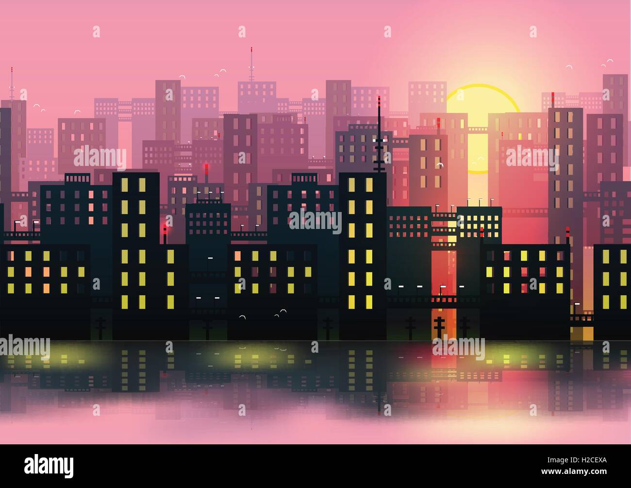 City skylines Stock Vector Images - Alamy