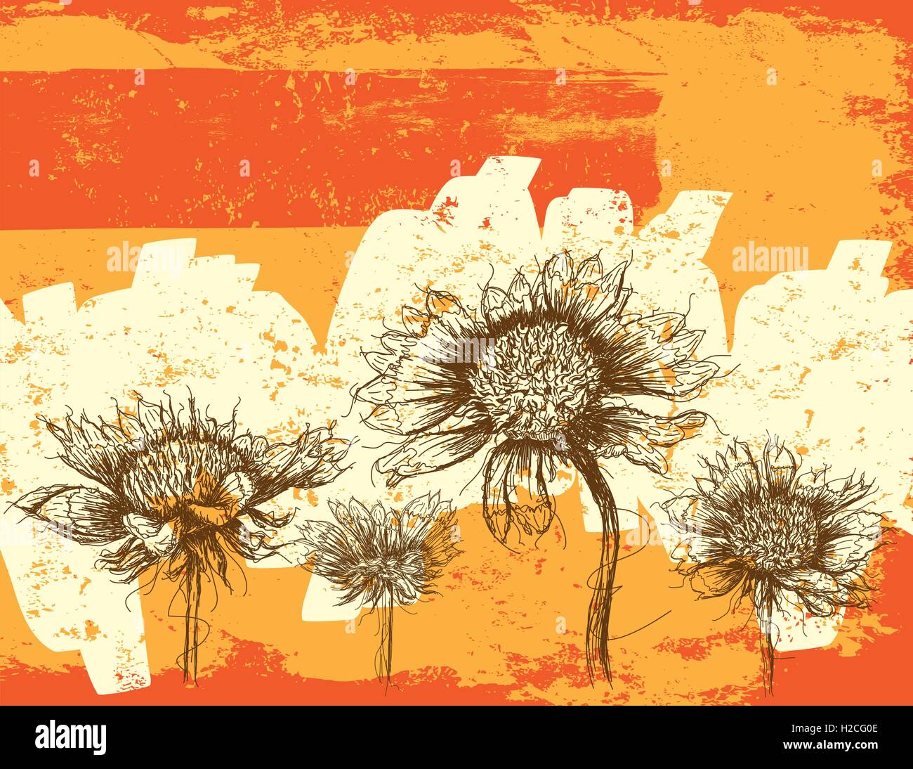 Wildflowers Abstract Wildflowers over an abstract background. Stock Vector