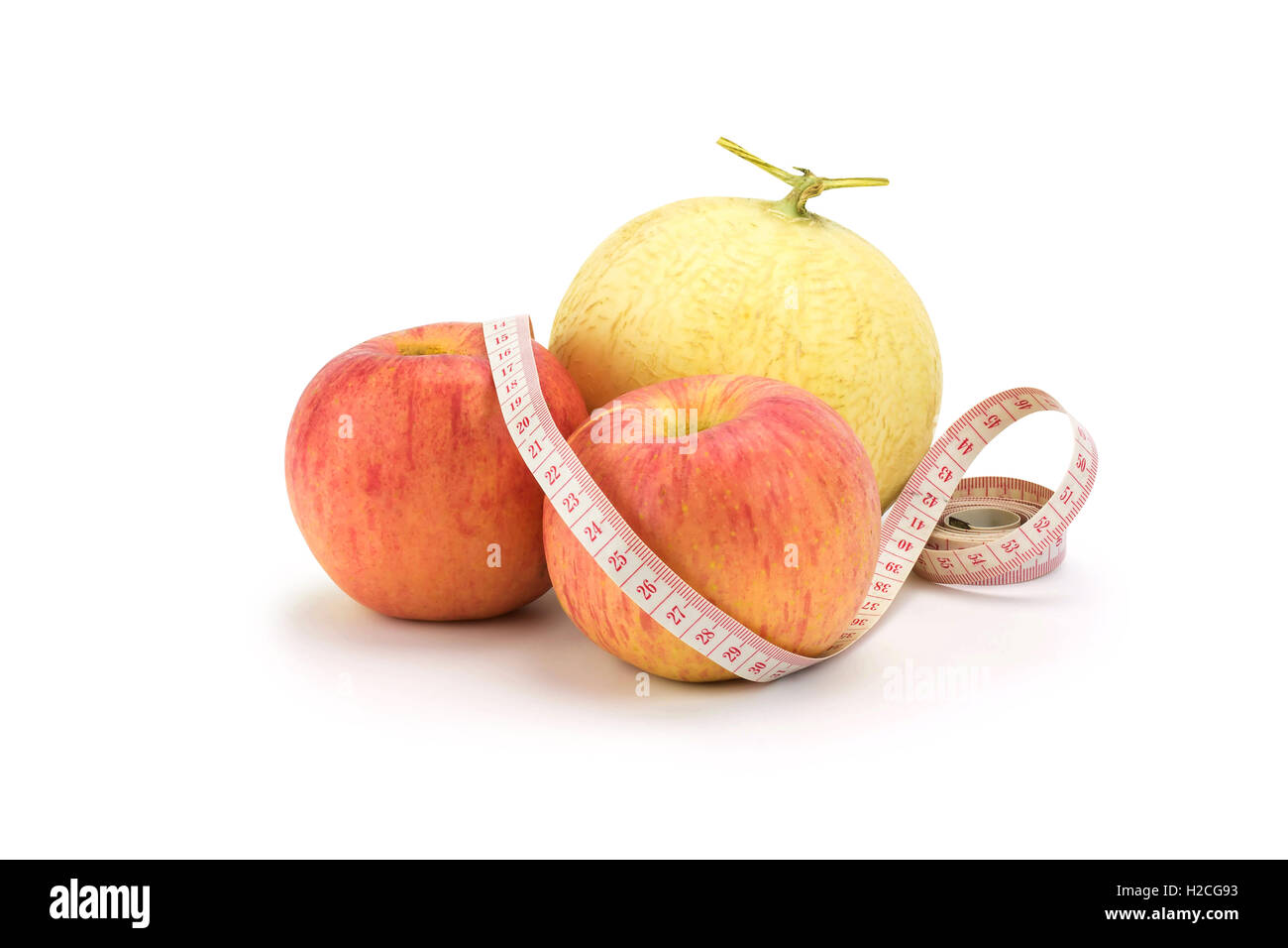 cantaloupe and apple isolated on white Stock Photo Alamy