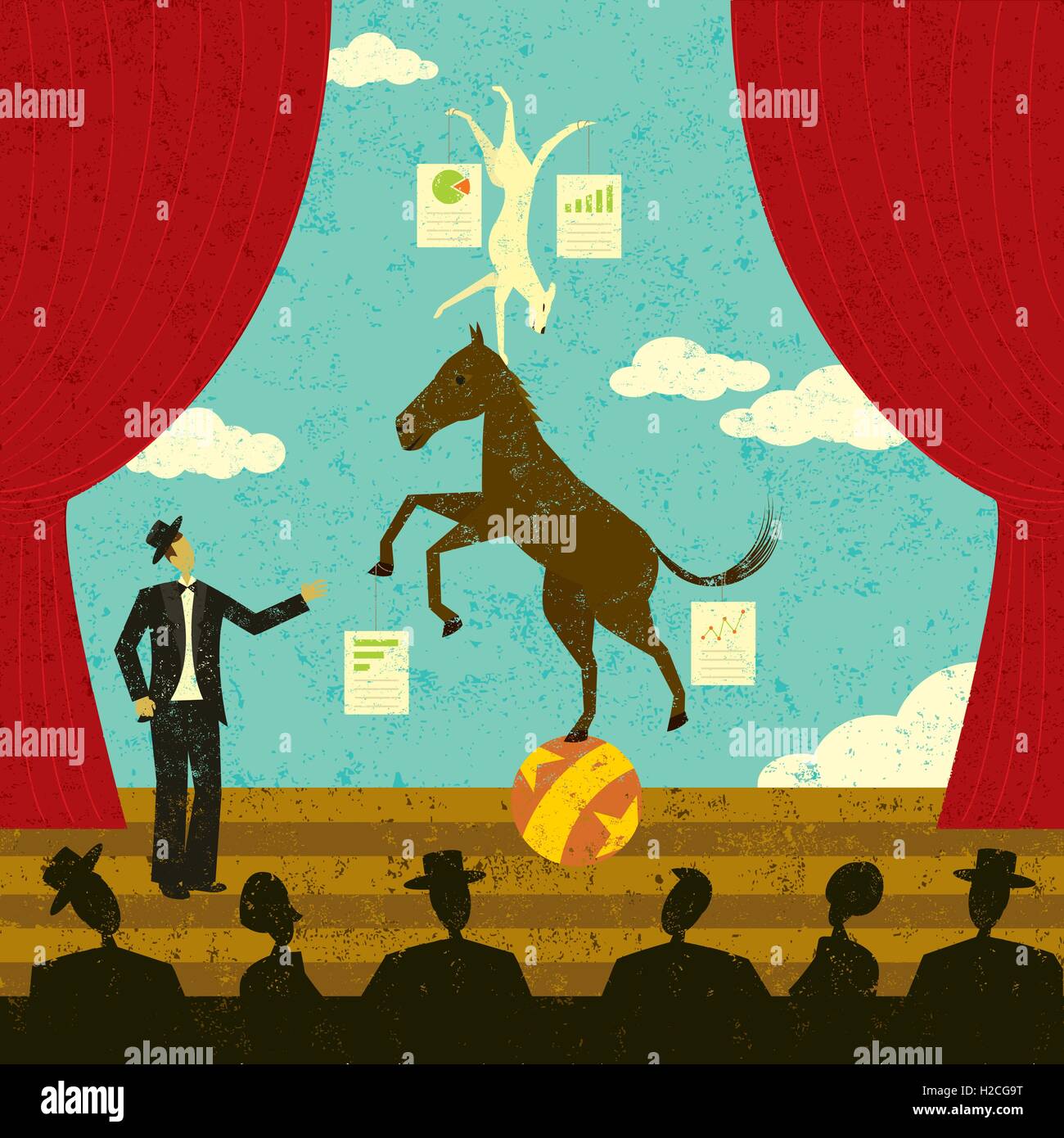 Dog and Pony Show A businessman presenting his dog and pony show to