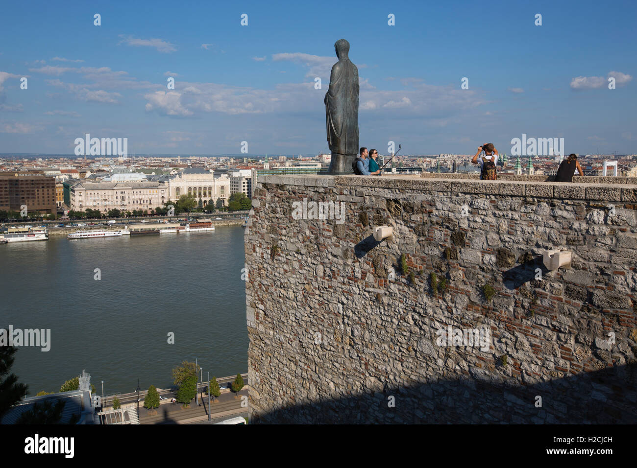 Bronze statue of Virgin Mary by sculptor Laszlo Matyassy outside Buda