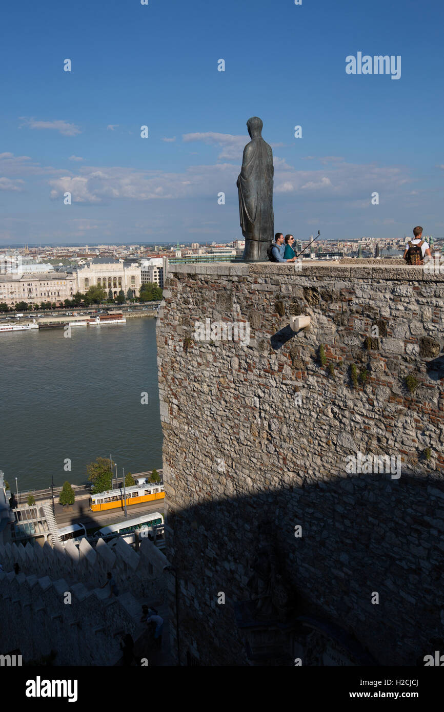 Bronze statue of Virgin Mary by sculptor Laszlo Matyassy outside Buda